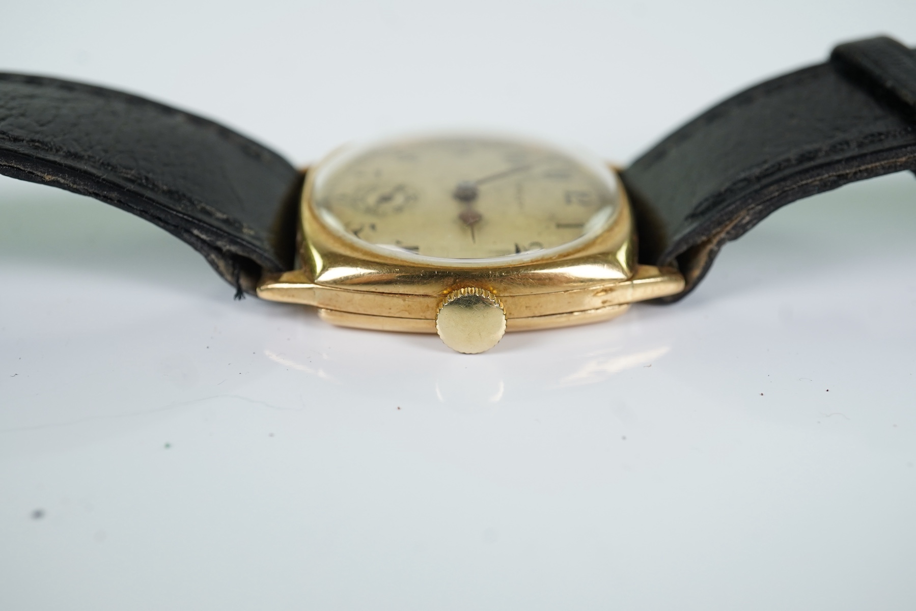 A gentleman's George V 18ct gold Rolex manual wind wrist watch